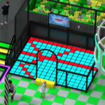 Interaktywna ściana Pixel w parku trampolin Jump Fly Konin