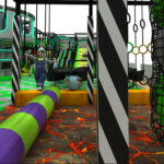 Tor przeszkód Ninja Park w parku trampolin Jump Fly Konin